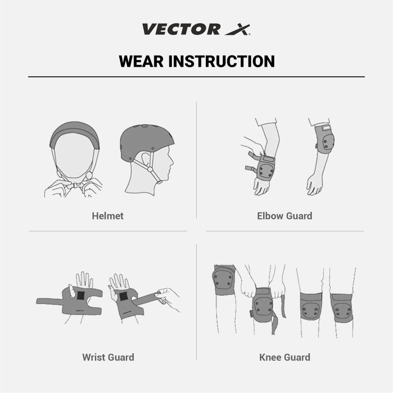 Vector X مجموعة واقية من Vector X (فيفا) للتزلج وركوب الدراجات والرياضات المتعددة - برتقالي، تحت الصغير - Image 4